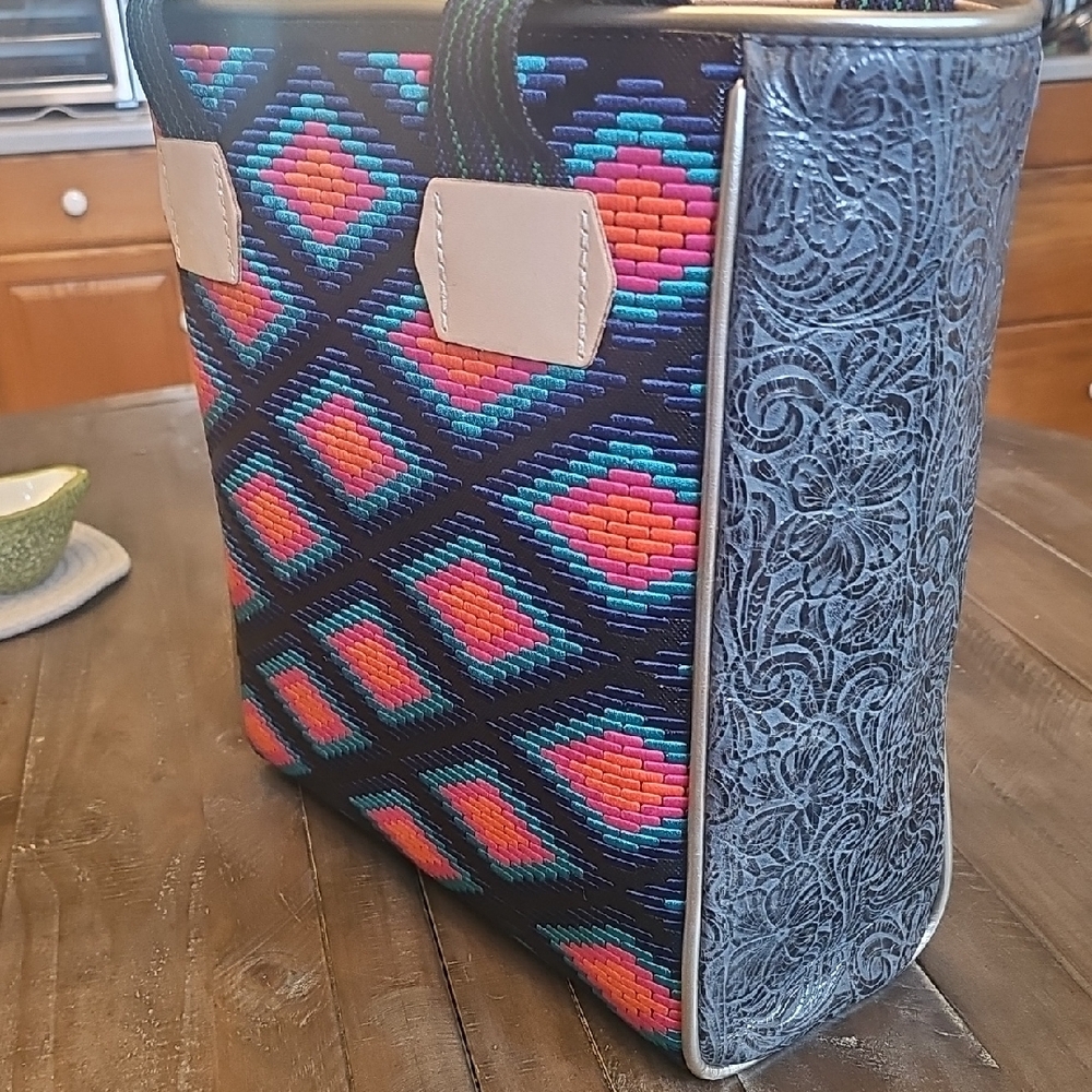 Blue And Orange Geometric Backpack - image 4